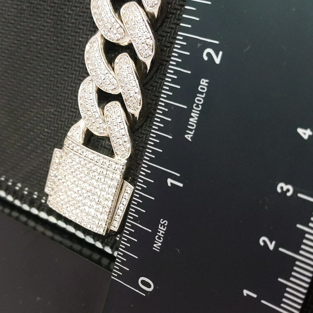 KRKC Iced Cuban Bracelet White Gold Plated 9"